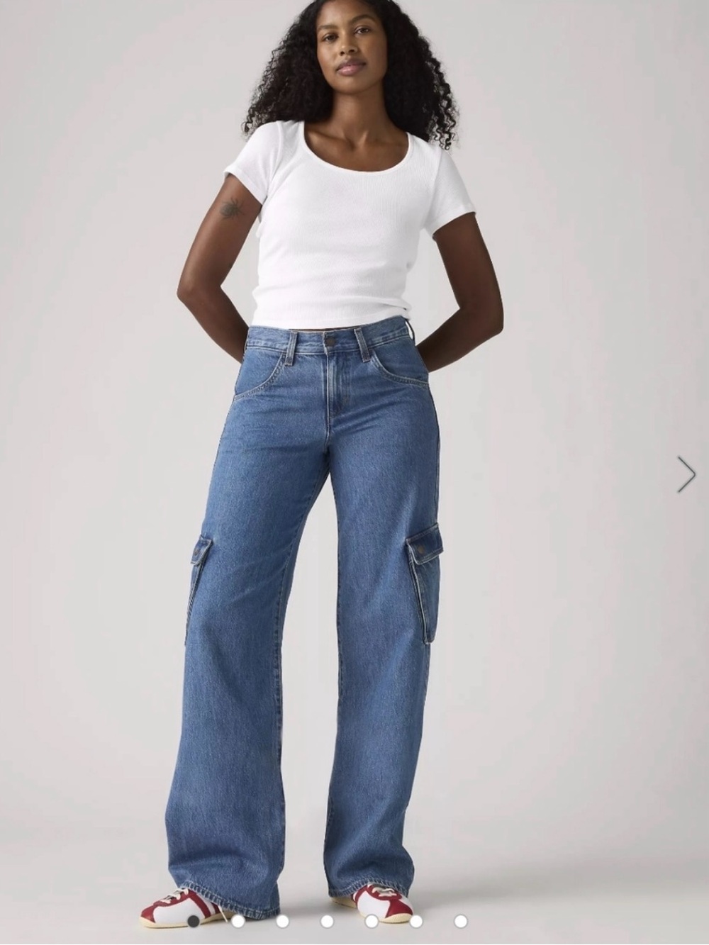 Levi's Blue Denim Superlow Loose Jeans with Red Tag